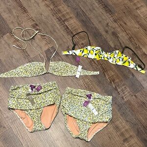 NWT J.Crew Lemon Print Bikini Set